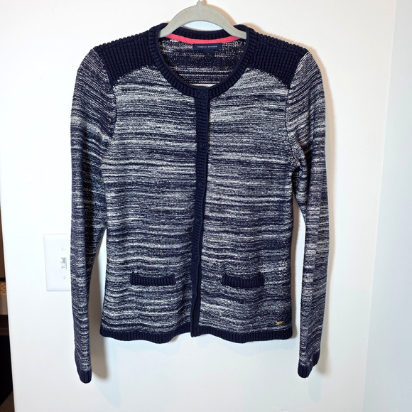 Tommy Hilfiger Navy Knit Cardigan Women's Preppy Nautical Old Money Size M - Picture 1 of 10